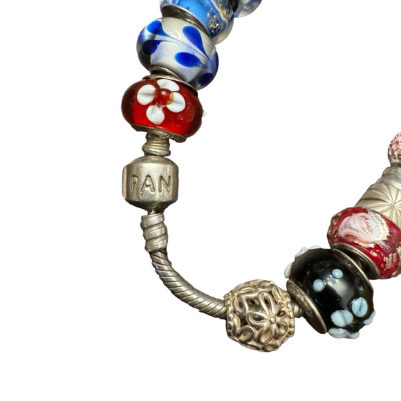 Pandora 925 ALE Sterling Silver Barrel Clasp Snake Chain  Charm Bracelet - Picture 4 of 13